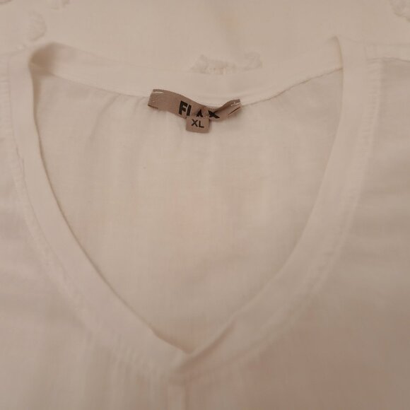 Flax XL 1X 2X Lagenlook Oversized Linen/Cotton Gauze Top Tunic Cap Sleeves - Picture 5 of 10